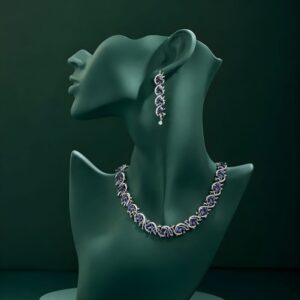 Sapphire Statement Necklace & Earrings Set