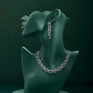 Sapphire Statement Necklace & Earrings Set