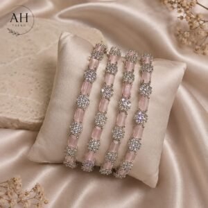 Pink Crystal Beaded Bracelet