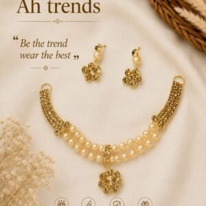 Elegant Pearl & Gold Choker