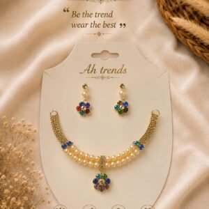 Ah Trends Lightweight Multicolor Pearl Jewelry Set